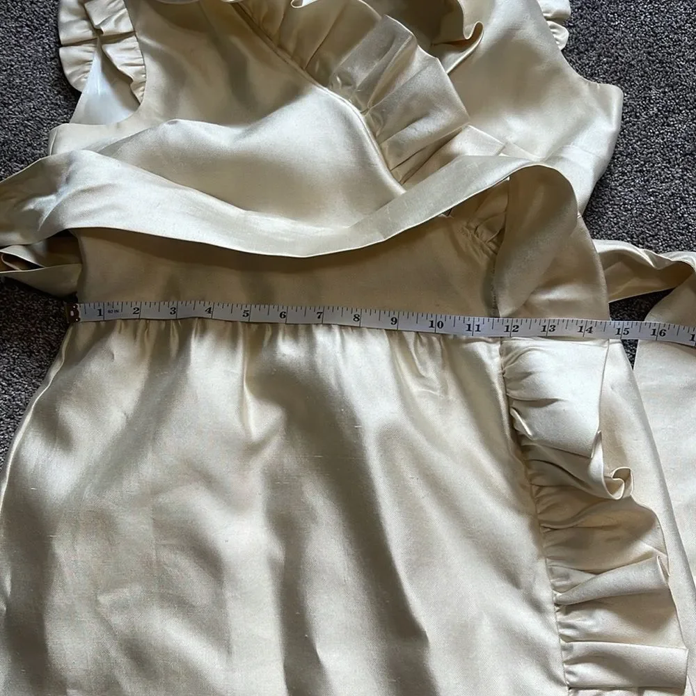kate spade Wedding Belles Aubrey Wrap Ruffle Silk Dress 4